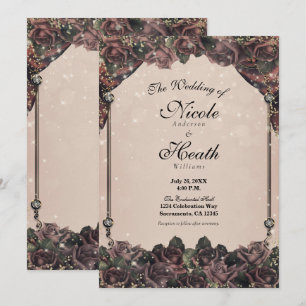 Mauve Specerijen Rozen Glitter Schitteren Herfst B Kaart