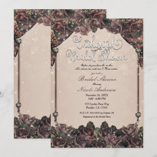 Mauve Specerijen Rozen Glitter Schitterende Bruids Kaart
