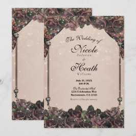 Mauve Spice Rozen Glitter Sparkle Fall Wedding Kaart
