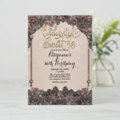 Mauve Spice Rozen Glitter Sparkle Sweet 16 16th Kaart (Staand voorkant)