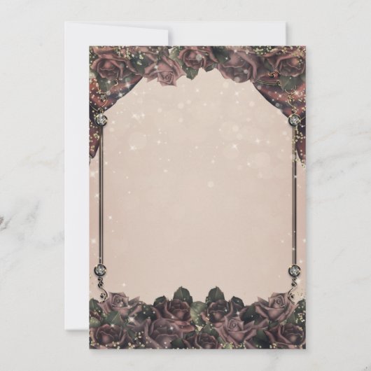 Mauve Spice Rozen Glitter Sparkle Vrijgezellenfees Kaart (Achterkant)