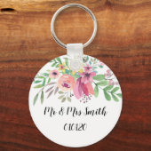 Mauve Sprig Wedding Favor Key ring Sleutelhanger (Voorkant)