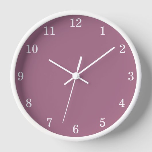 Mauve stijlvolle minimalistische wandklok (Voorkant)