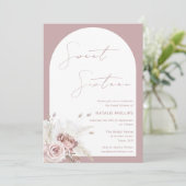 Mauve Stof Roze Boog Blozen Bloem Zoete 16 Kaart (Staand voorkant)