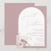 Mauve Stof Roze Boog Blozen Bloem Zoete 16 Kaart (Voorkant / Achterkant)