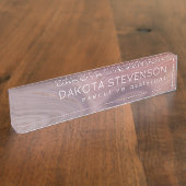 Mauve Strata | Dustroze roodroodbruin Naambordje (Zijkant)