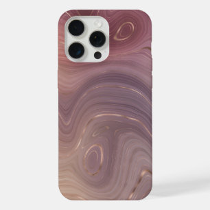 Mauve Strata Stof Roze en Roze Gouden Agaat iPhone 15 Pro Max Case