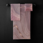 Mauve Strata | Stoffige roze en Roos gouden Agaat Bad Handdoek