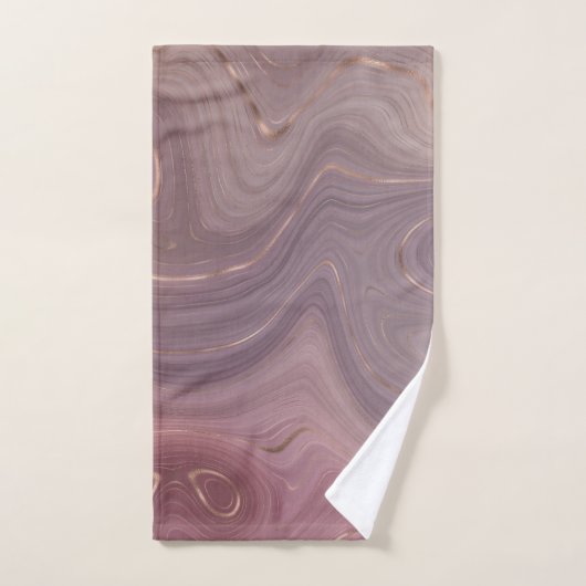 Mauve Strata | Stoffige roze en Roos gouden Agaat Bad Handdoek (Handdoek)