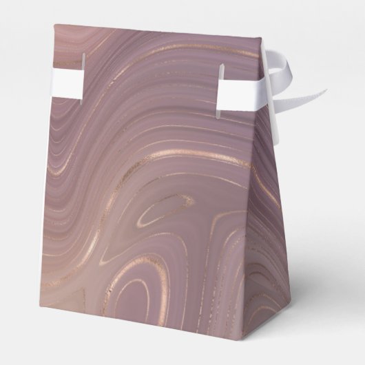 Mauve Strata | Stoffige roze en Roos gouden Agaat Bedankdoosjes (Achterkant)