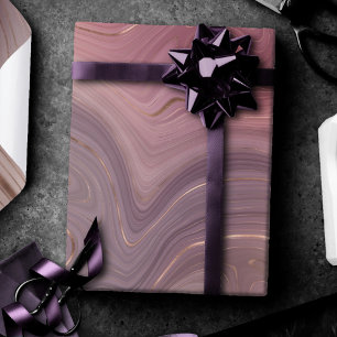 Mauve Strata   Stoffige roze en Roos gouden Agaat Cadeaupapier
