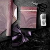 Mauve Strata | Stoffige roze en Roos gouden Agaat Cadeaupapier