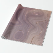 Mauve Strata | Stoffige roze en Roos gouden Agaat Cadeaupapier (Uitgerold)