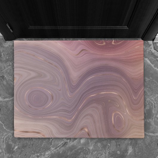 Mauve Strata | Stoffige roze en Roos gouden Agaat Deurmat