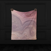 Mauve Strata | Stoffige roze en Roos gouden Agaat Fleece Deken