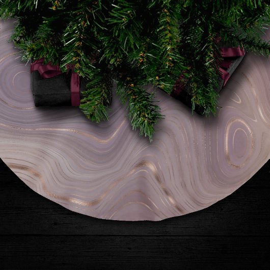 Mauve Strata | Stoffige roze en Roos gouden Agaat Kerstboom Rok