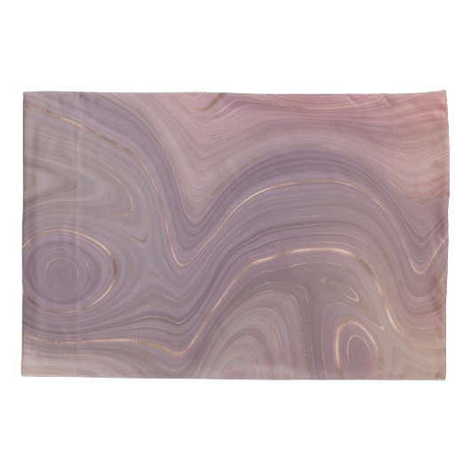 Mauve Strata | Stoffige roze en Roos gouden Agaat Kussensloop (Achterkant)