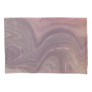 Mauve Strata Stoffige roze en Roos gouden Agaat Kussensloop