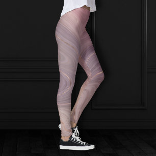 Mauve Strata Stoffige roze en Roos gouden Agaat Leggings