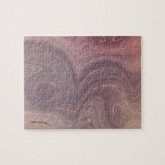 Mauve Strata | Stoffige roze en Roos gouden Agaat Legpuzzel (Horizontaal)
