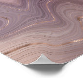 Mauve Strata | Stoffige roze en Roos gouden Agaat Poster (Hoek)