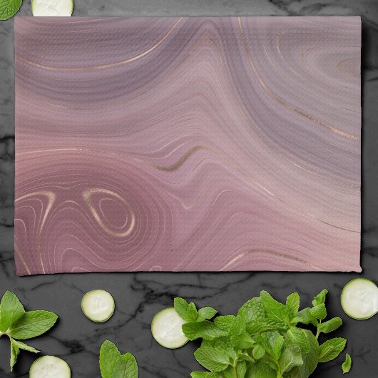 Mauve Strata | Stoffige roze en Roos gouden Agaat Theedoek