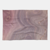 Mauve Strata | Stoffige roze en Roos gouden Agaat Theedoek (Horizontaal)
