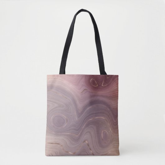 Mauve Strata | Stoffige roze en Roos gouden Agaat Tote Bag (Voorkant)