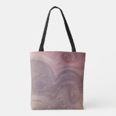 Mauve Strata | Stoffige roze en Roos gouden Agaat Tote Bag (Achterkant)