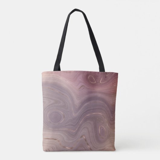 Mauve Strata | Stoffige roze en Roos gouden Agaat Tote Bag (Achterkant)
