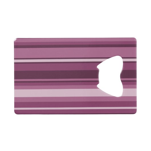 Mauve strepen creditkaart flessenopener (Achterkant Horizontaal)
