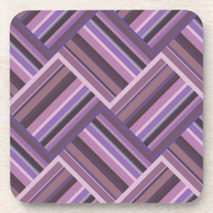 Mauve strepen diagonaal weef patroon drankjes onderzetter
