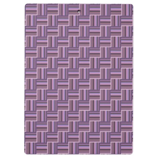 Mauve strepen diagonaal weef patroon klembord (Achterkant)