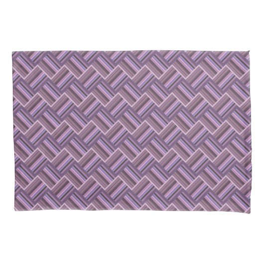 Mauve strepen diagonaal weef patroon kussensloop (Voorkant)