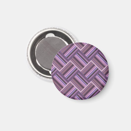 Mauve strepen diagonaal weef patroon magneet (Voorkant / Achterkant)