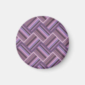 Mauve strepen diagonaal weef patroon magneet (Voorkant)
