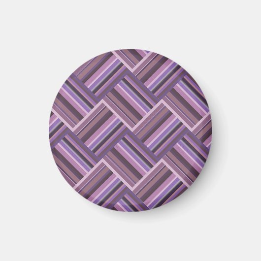 Mauve strepen diagonaal weef patroon magneet (Voorkant)