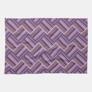 Mauve strepen diagonaal weef patroon theedoek