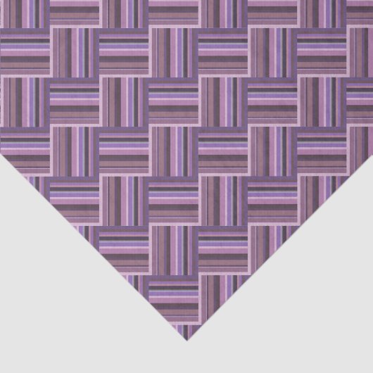 Mauve strepen diagonaal weef patroon tissuepapier (Detail)