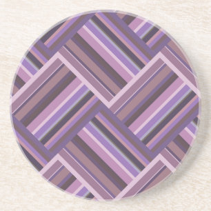 Mauve strepen diagonaal weef patroon zandsteen onderzetter