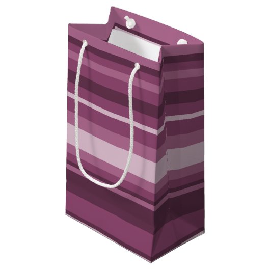 Mauve strepen klein cadeauzakje (Voorkant Gekanteld)