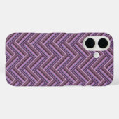 Mauve strepen met dubbel weef patroon Case-Mate iPhone case (Achterkant (horizontaal))