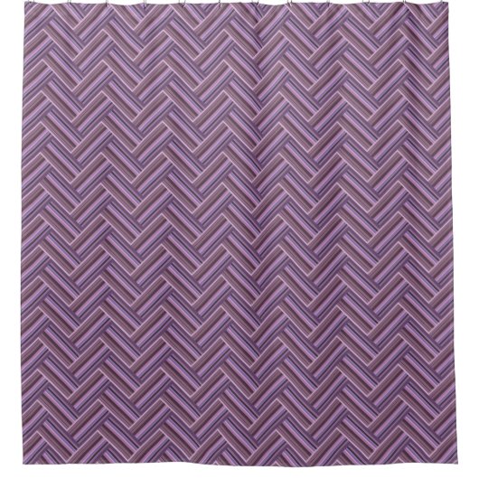 Mauve strepen met dubbel weef patroon douchegordijn (Voorkant)