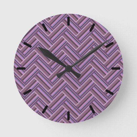 Mauve strepen met dubbel weef patroon ronde klok (Voorkant)
