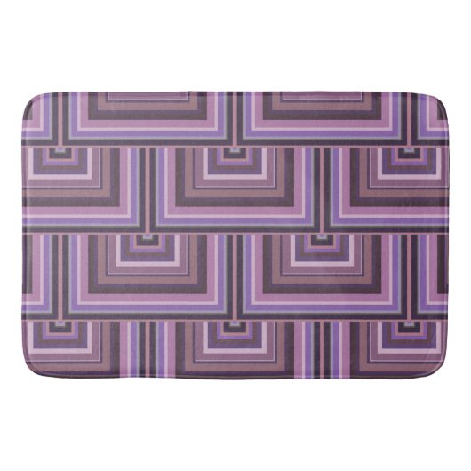 Mauve strepen patroon met vierkante schalen badmat (Voorkant)