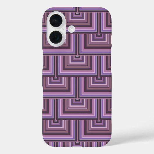 Mauve strepen patroon met vierkante schalen Case-Mate iPhone case (Achterkant)