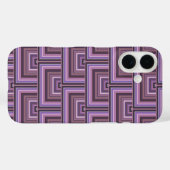 Mauve strepen patroon met vierkante schalen Case-Mate iPhone case (Achterkant (horizontaal))