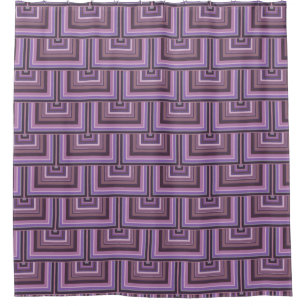 Mauve strepen patroon met vierkante schalen douchegordijn