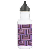 Mauve strepen patroon met vierkante schalen waterfles  (Links)