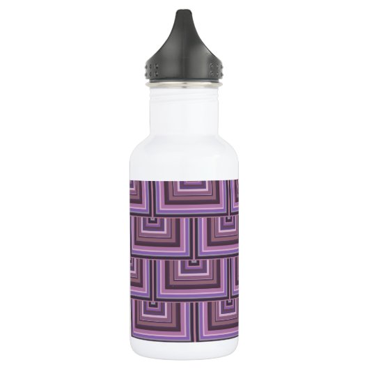 Mauve strepen patroon met vierkante schalen waterfles  (Links)